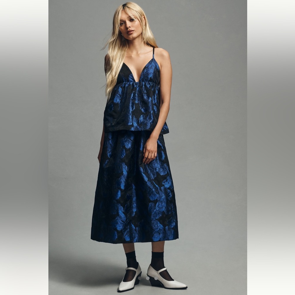 Anthropologie Sleeveless Open Back Midi Dress